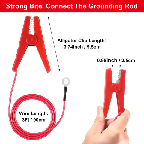 Makevivi alligator clip set for secure outdoor ground connections.