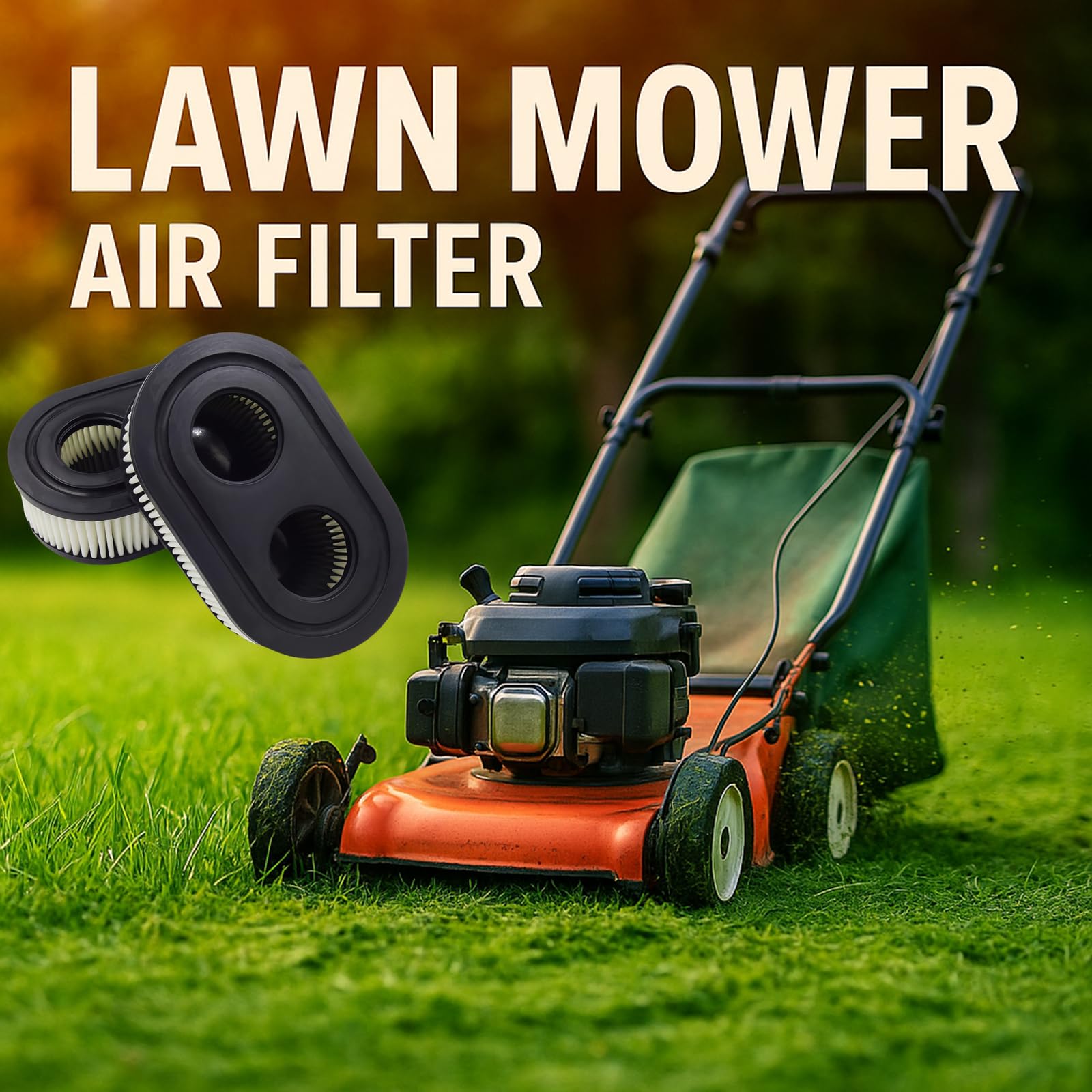 MAKGAGAAI 593260 air filter being installed in mower engine housing