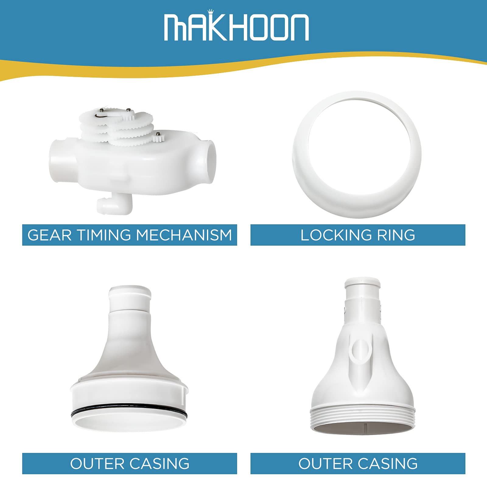 MAKHOON crack-resistant shell backup valve side view highlighting durable polymer blend.
