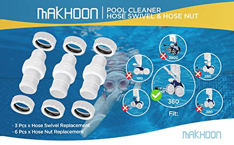 Makhoon pool cleaner feed hose nut secures hose to cleaner for Polaris 360