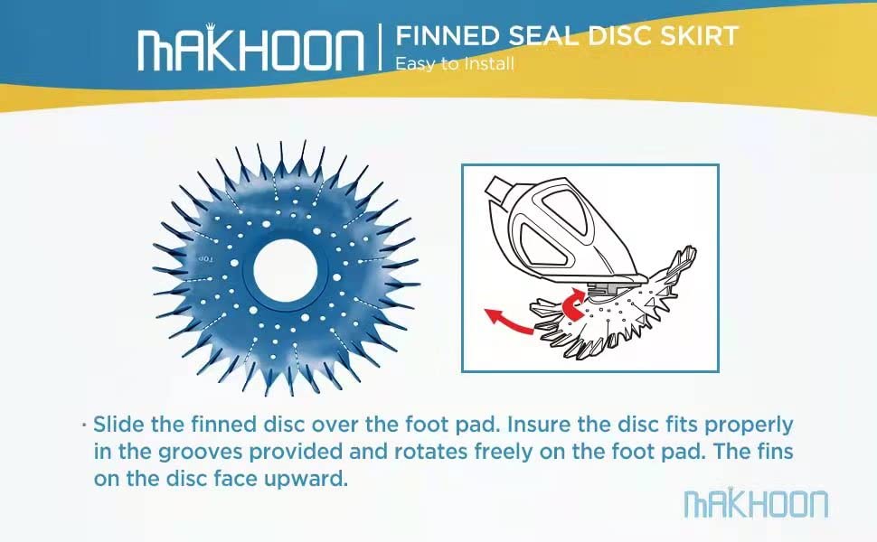 MAKHOON W70327 foot pad improves glide and grip on pool surfaces