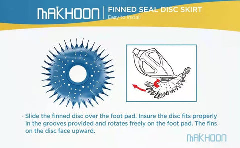 MAKHOON W70327 foot pad improves glide and grip on pool surfaces