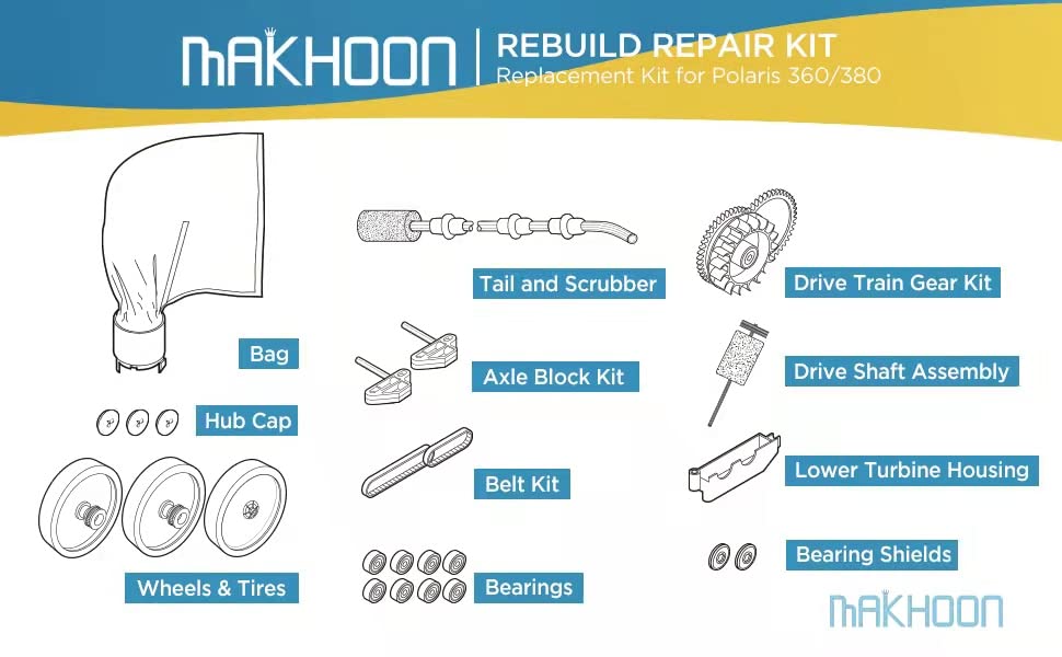 MAKHOON tires for Polaris 360/380 deliver strong grip for thorough cleaning