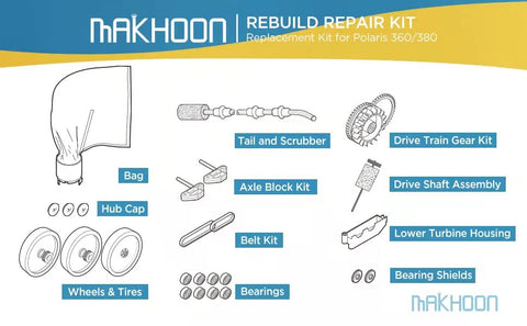 MAKHOON tires for Polaris 360/380 deliver strong grip for thorough cleaning