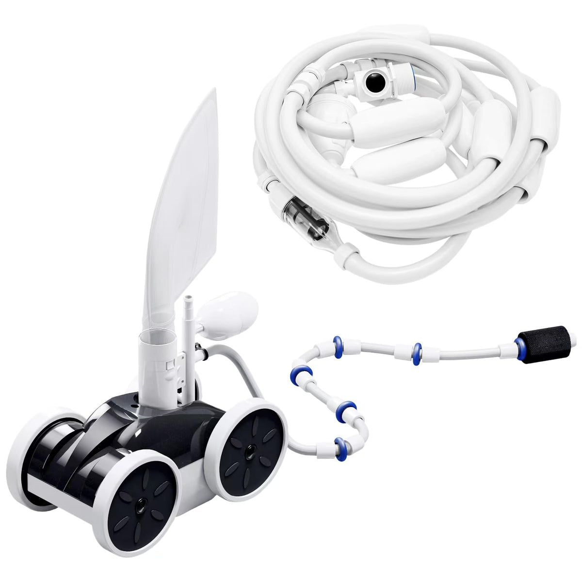 MAKHOON Upgrade Pool Sweeper front view demonstrates strong debris pickup for in-ground pools.