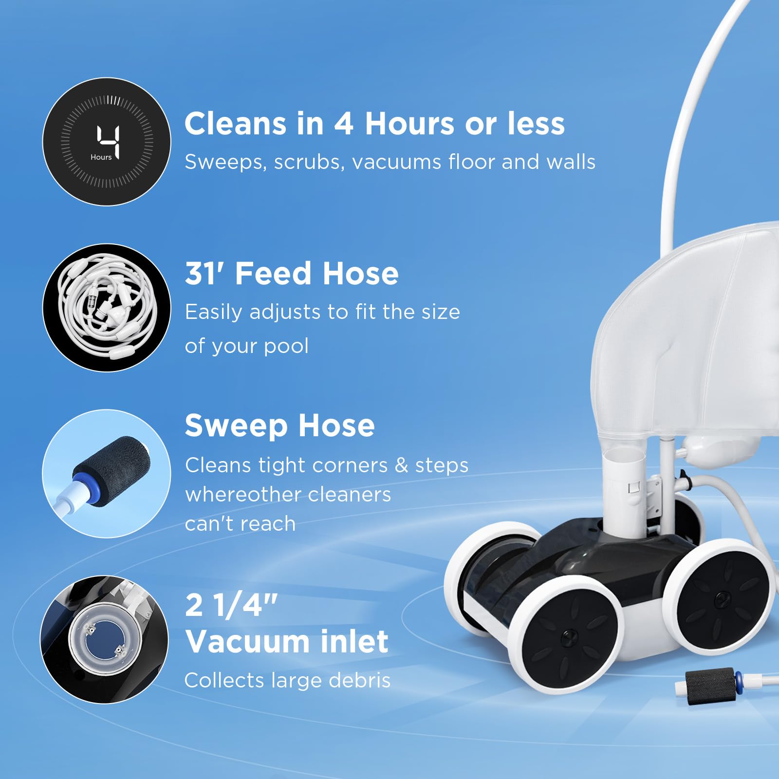 MAKHOON upgrade pool sweeper in-ground cleaning versatility for various pools.