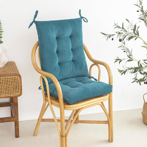 Makimoo blue rocking chair seat cushion adds plush patio seating.