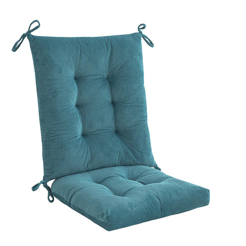 Makimoo blue tufted cushion detail enhances patio furniture styling.