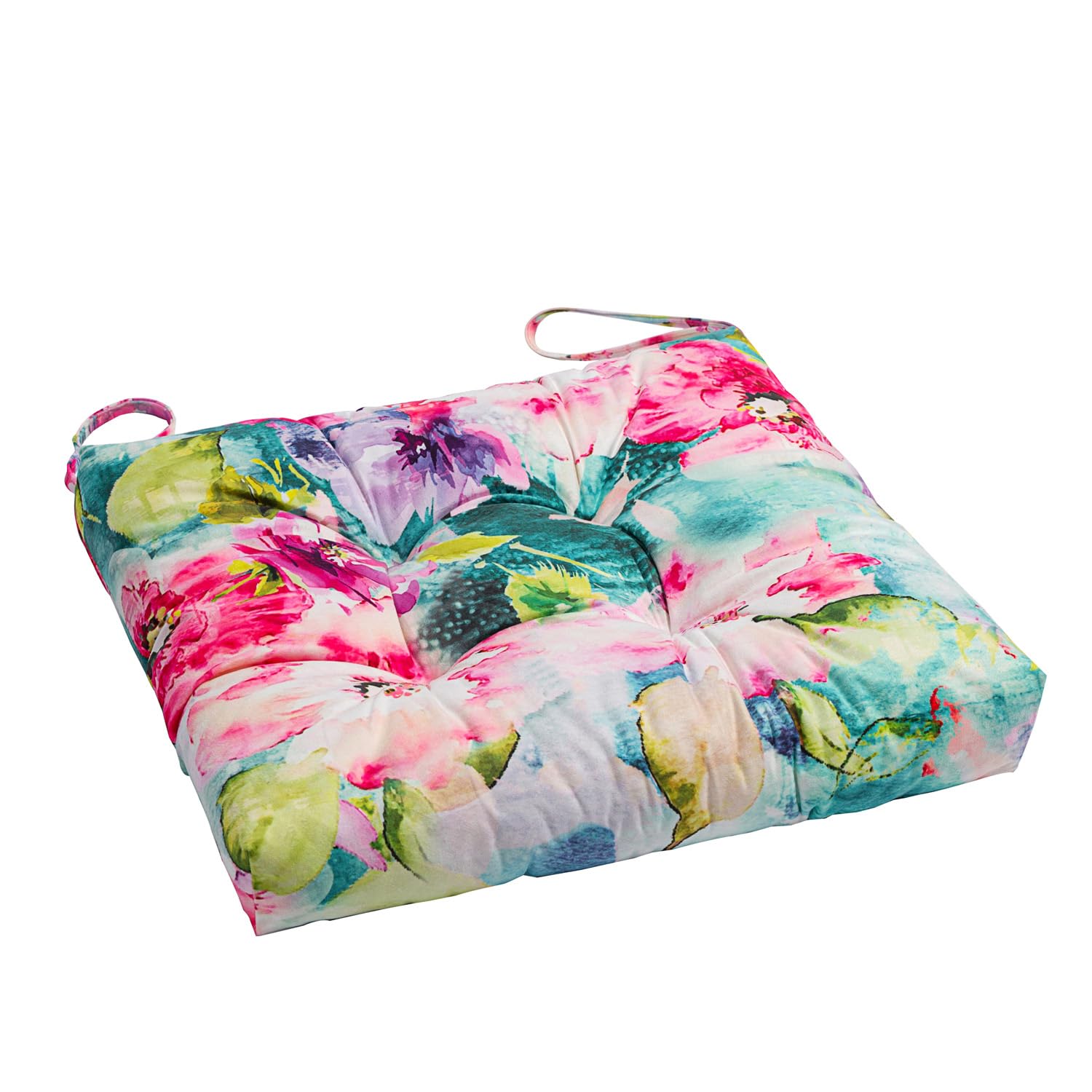 Makimoo wicker chair cushion with ties stays securely in place.