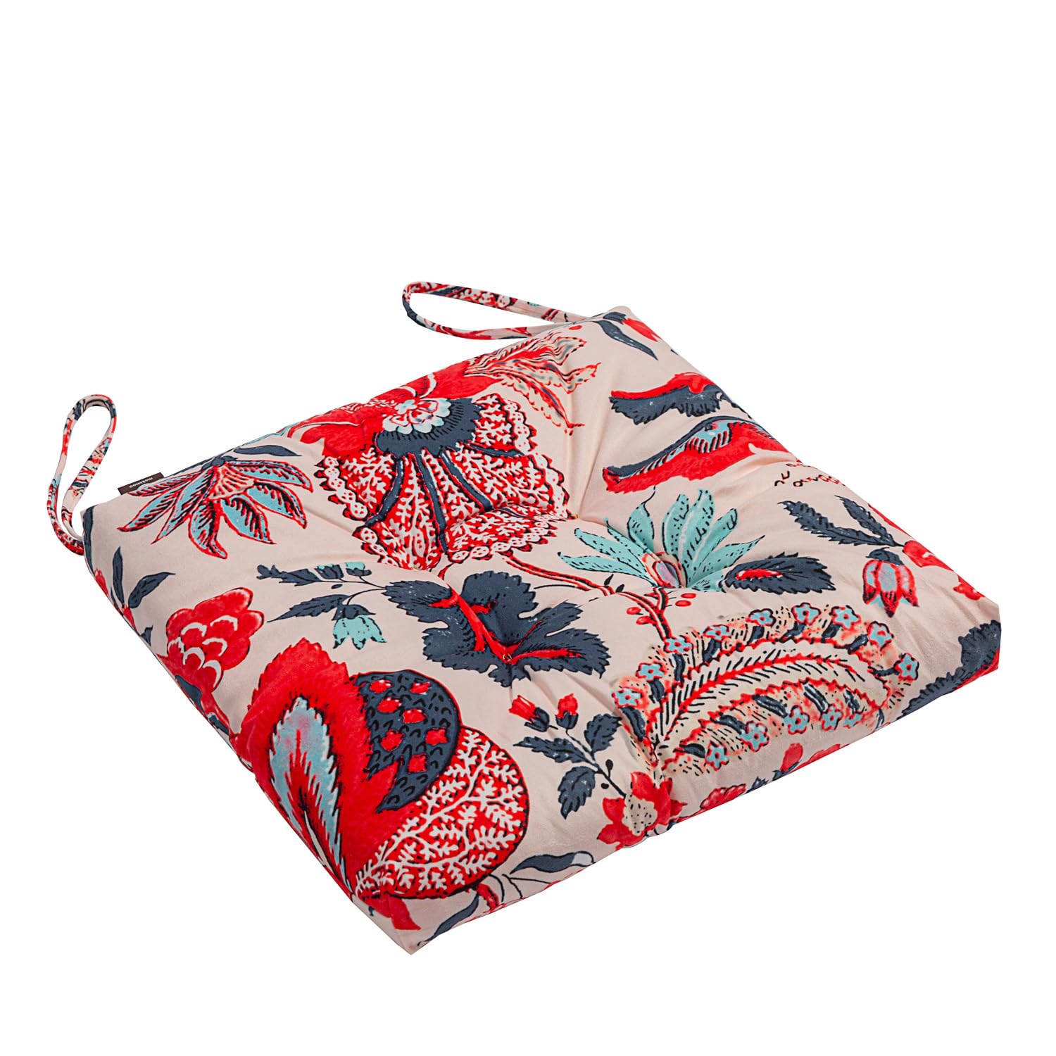 Makimoo wicker seat pad provides soft support during meals and conversations.