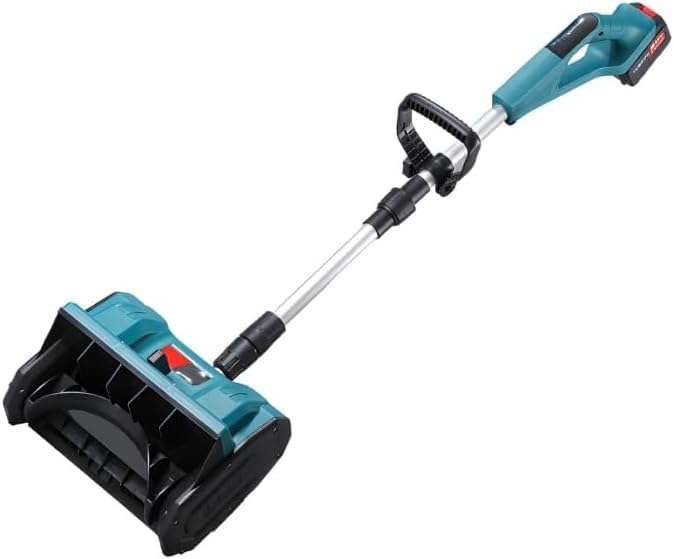 Makita-compatible snow shovel with brushless motor for efficient snow removal.