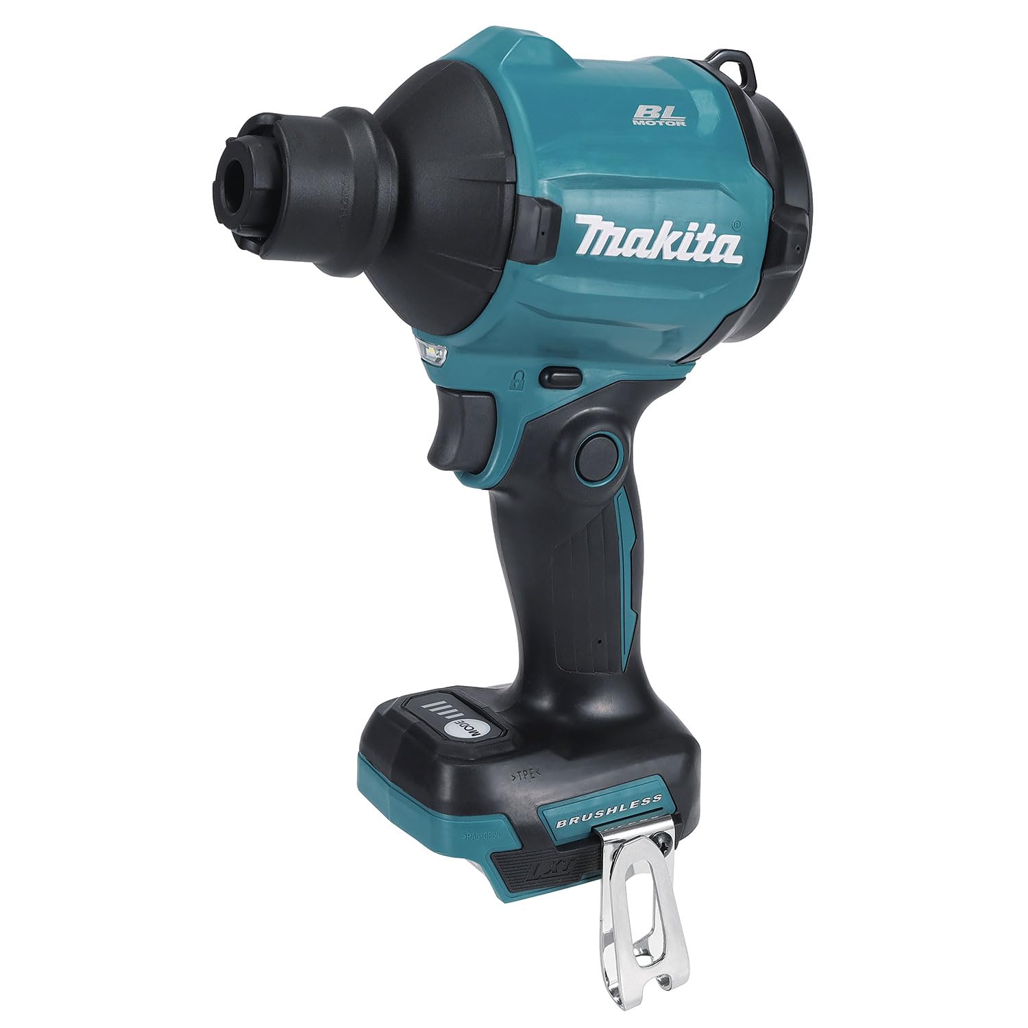 Makita DAS180Z dust blower front view for fast debris removal in tight spaces