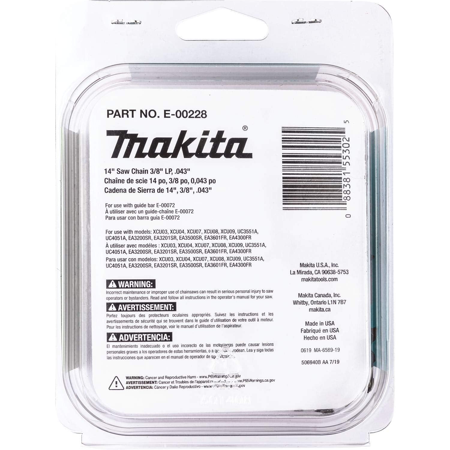 Makita E-00228 twin cutting corners boost durability and performance in demanding cuts.