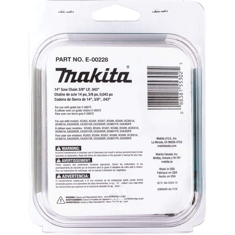 Makita E-00228 twin cutting corners boost durability and performance in demanding cuts.