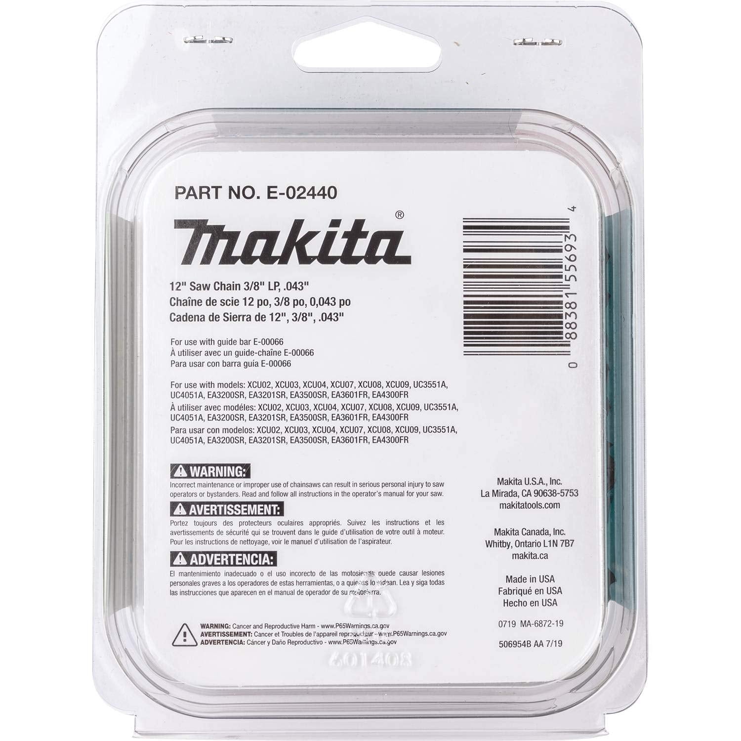 Makita E-02440 top-plate indicators simplify sharpening and maintenance
