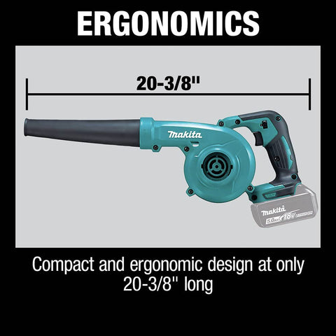 Makita XBU05Z compact length 20-3/8 inches for tight spaces and storage