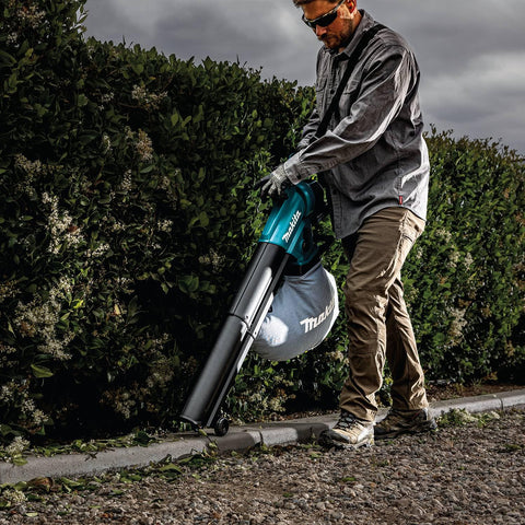 Makita XBU07Z removable wheels image for easier transport on varied terrain.