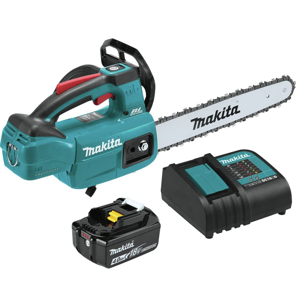 Makita XCU10SM1 top-handle design ideal for precise pruning and limb work.