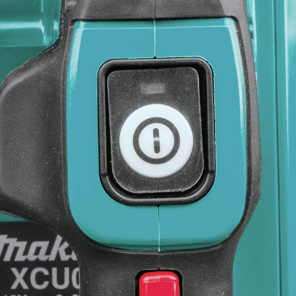 Makita XCU10SM1 torque boost mode enhances cutting dense material.