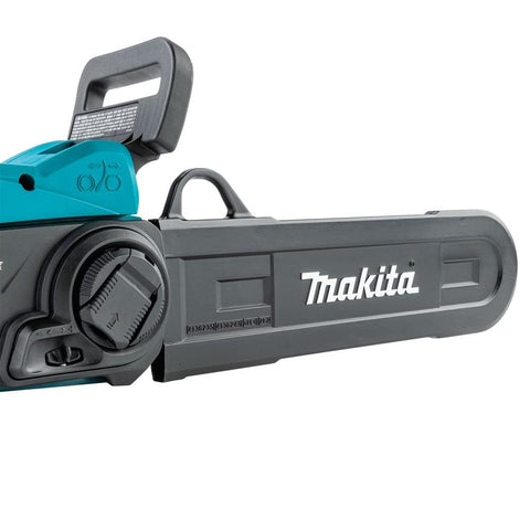 Makita XCU11Z large oil window for easy bar oil checks.