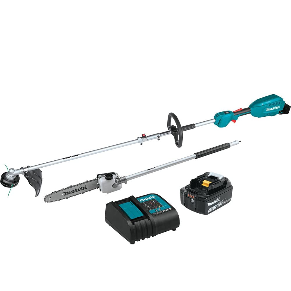 Makita XUX02SM1X4 cordless couple shaft power head for versatile trimming.