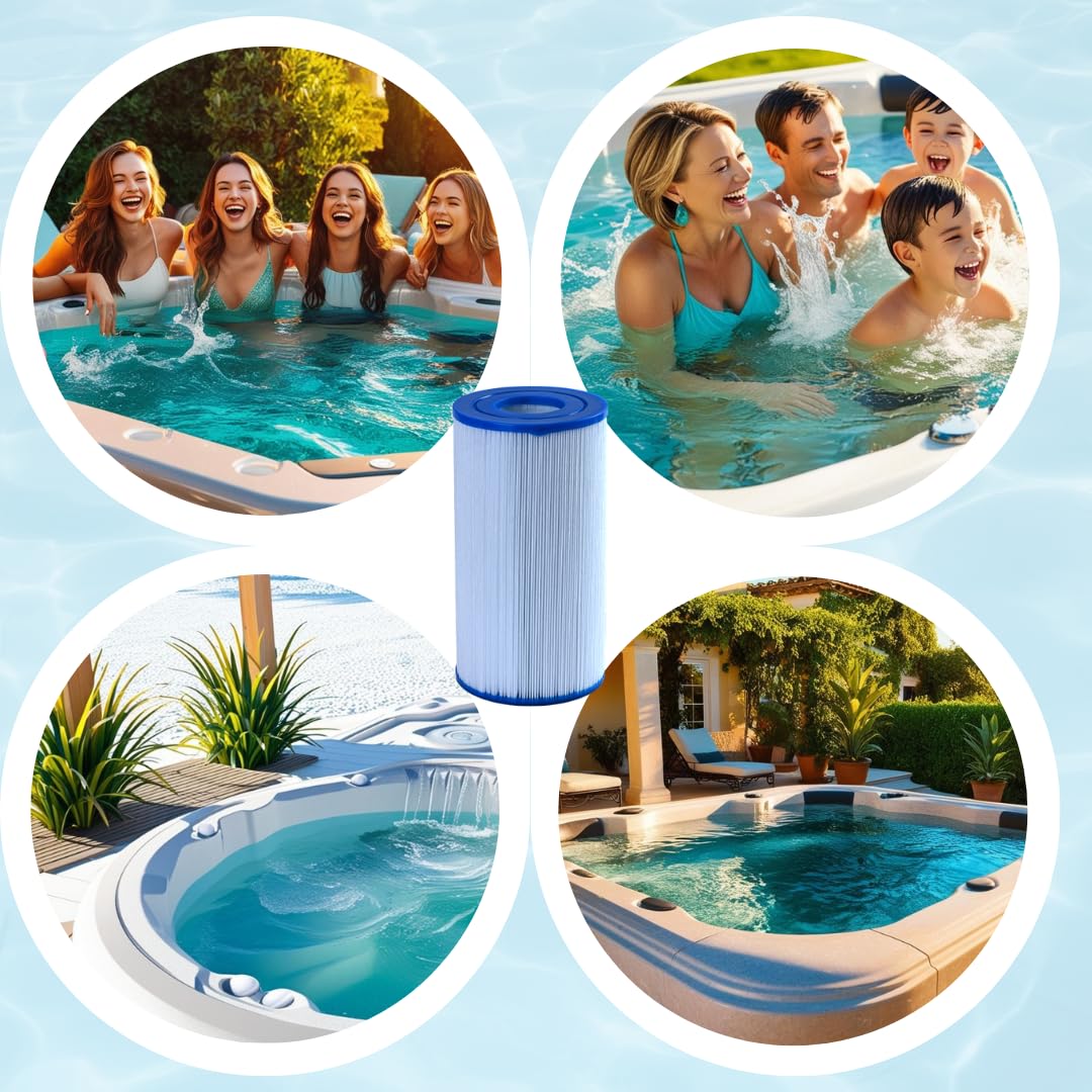 In-use view showing easy hot tub filter swap with Malaka FD2002