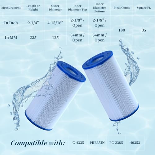 Malaka Spa FD2002 inner and outer diameter details for compatibility