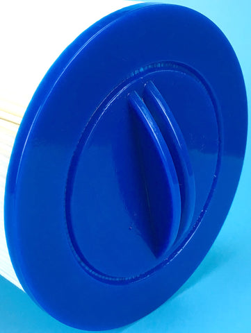 Malaka spa filter close-up reveals sturdy construction and sealing surface.