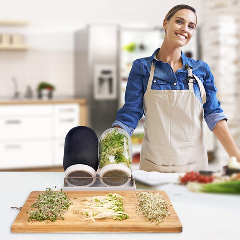Malastar wide-mouth jars provide easy access and thorough cleaning.