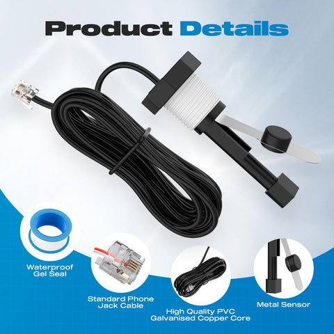 Malictele Flow Switch 15ft cable for flexible placement around equipment