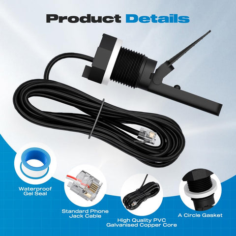 Malictele Flow Switch cable connection with 15 ft reach for flexible setup