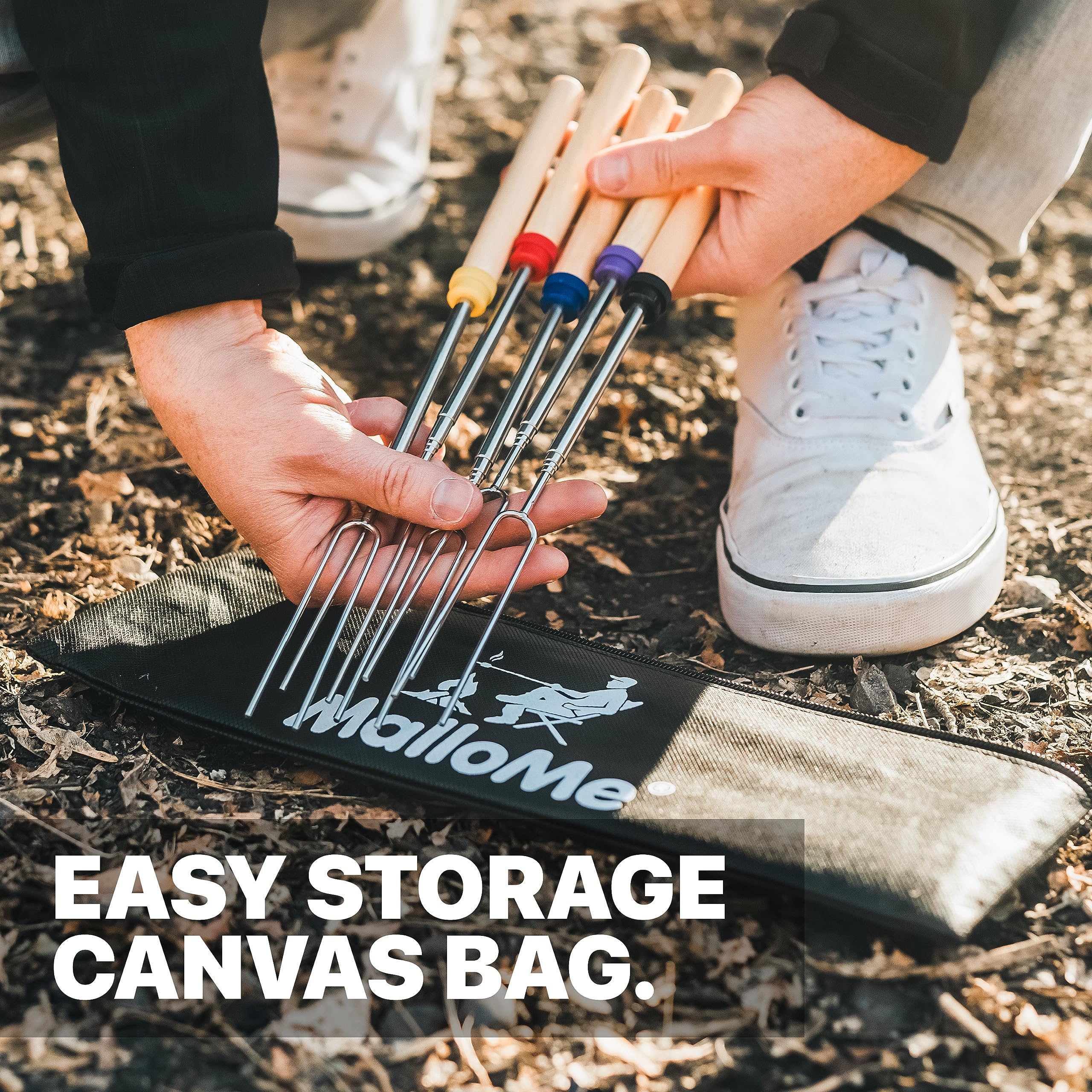 MalloMe Smores Sticks retractable design with carry pouch