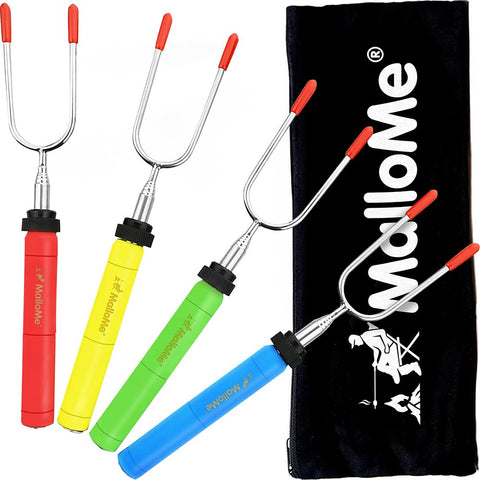MalloMe Smores Sticks with rotating handle for even toasting during campfire fun