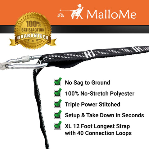 MalloMe XL straps showing 40 attachment loops for precise height adjustments.