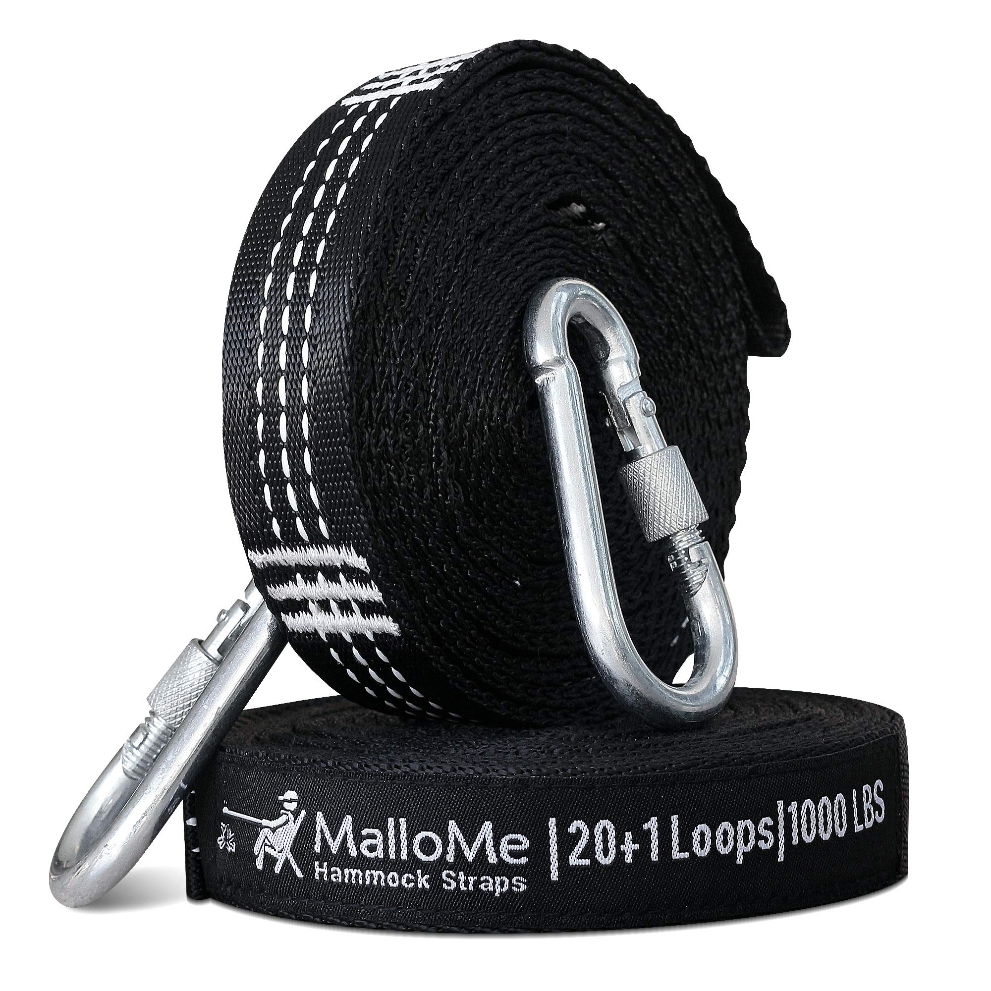 Hammock hung between two trees using MalloMe XL straps.