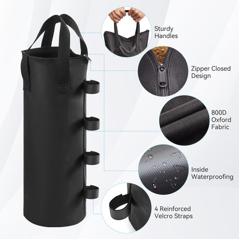 Malomke extra-large sand bags designed for stable tents and gazebos.