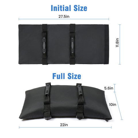 Malomke sand bags portable handles for easy movement.