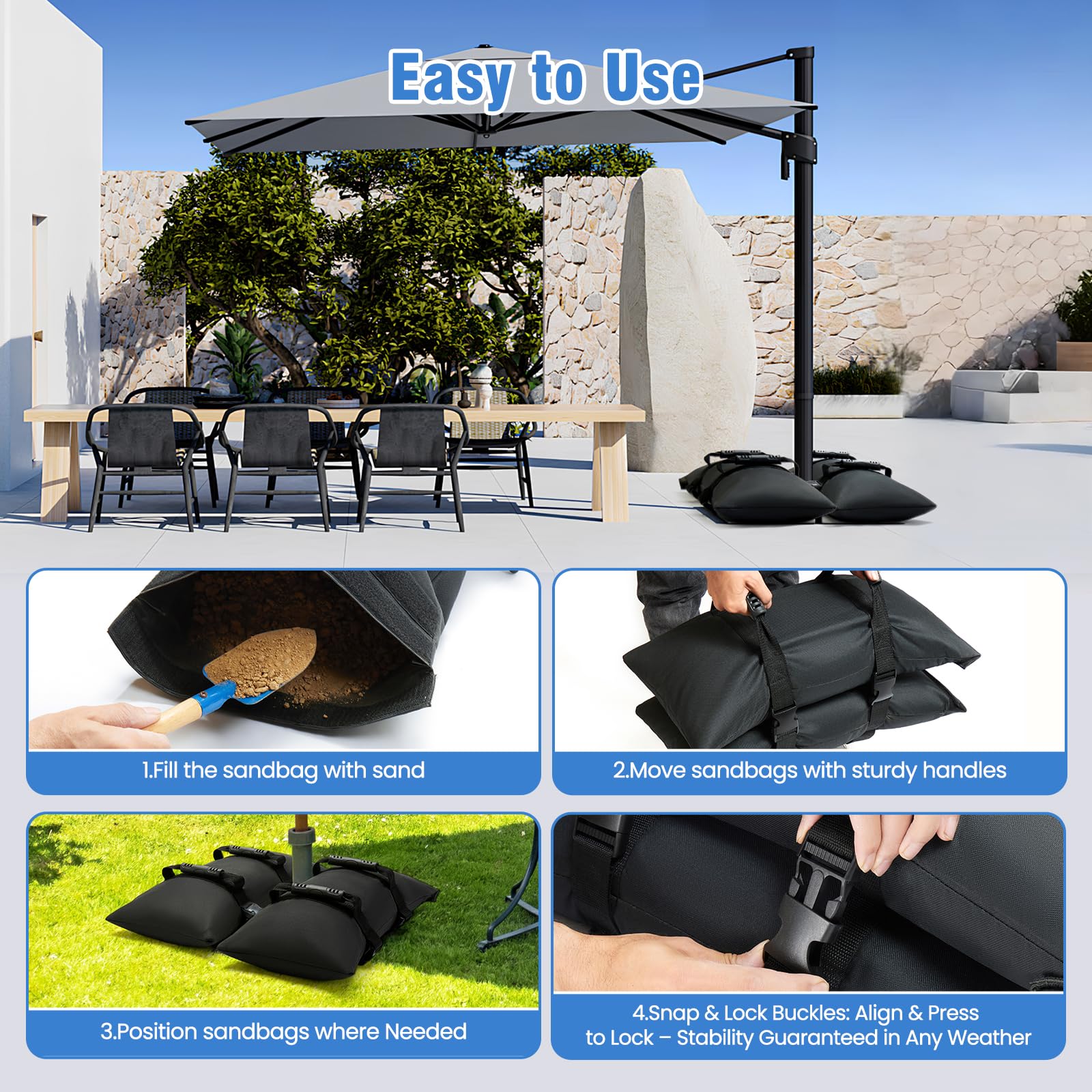 Malomke sand bags reusable and storable after use.