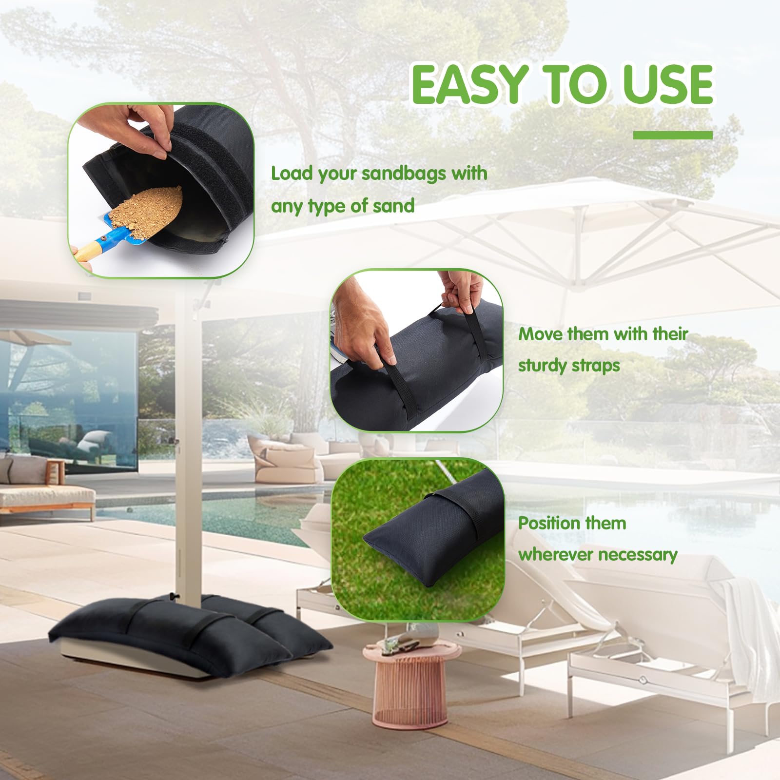 Malomke SandBags crafted from durable material with waterproof coating.