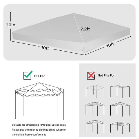 MALOROY white canopy top 10x10 corner attachment for secure fit