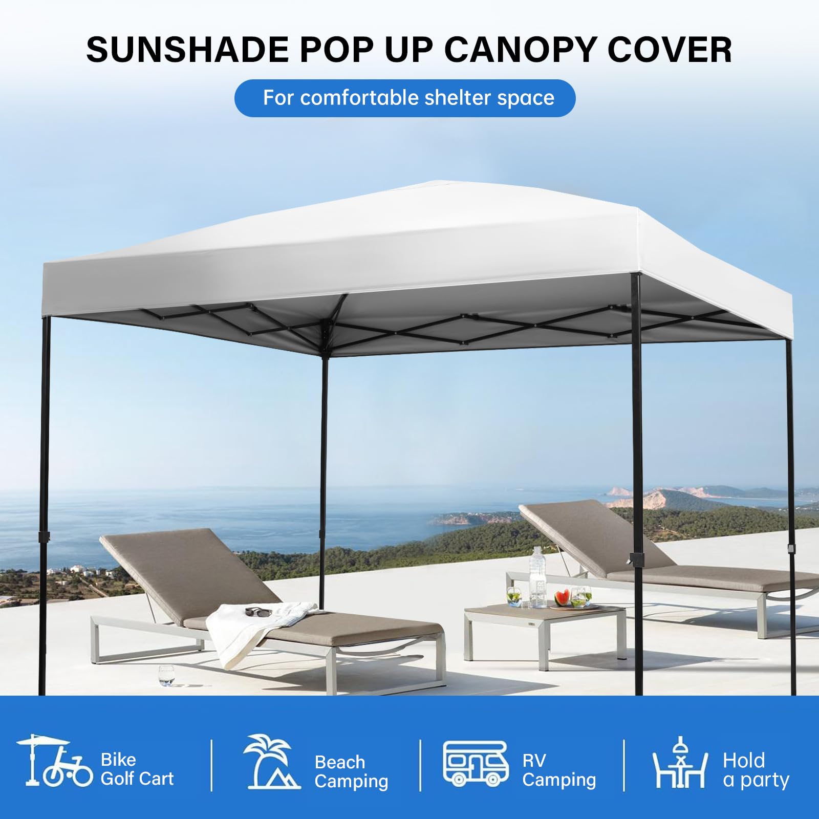MALOROY packaged white canopy top ready for backup shade