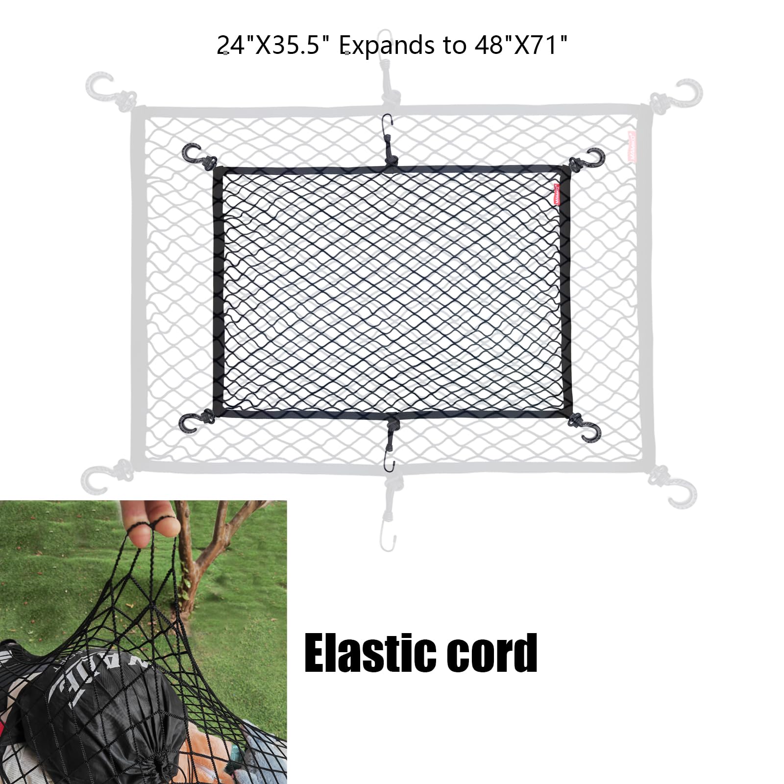 Mamiko cargo net is ideal for camping, gardening, and fishing trips.