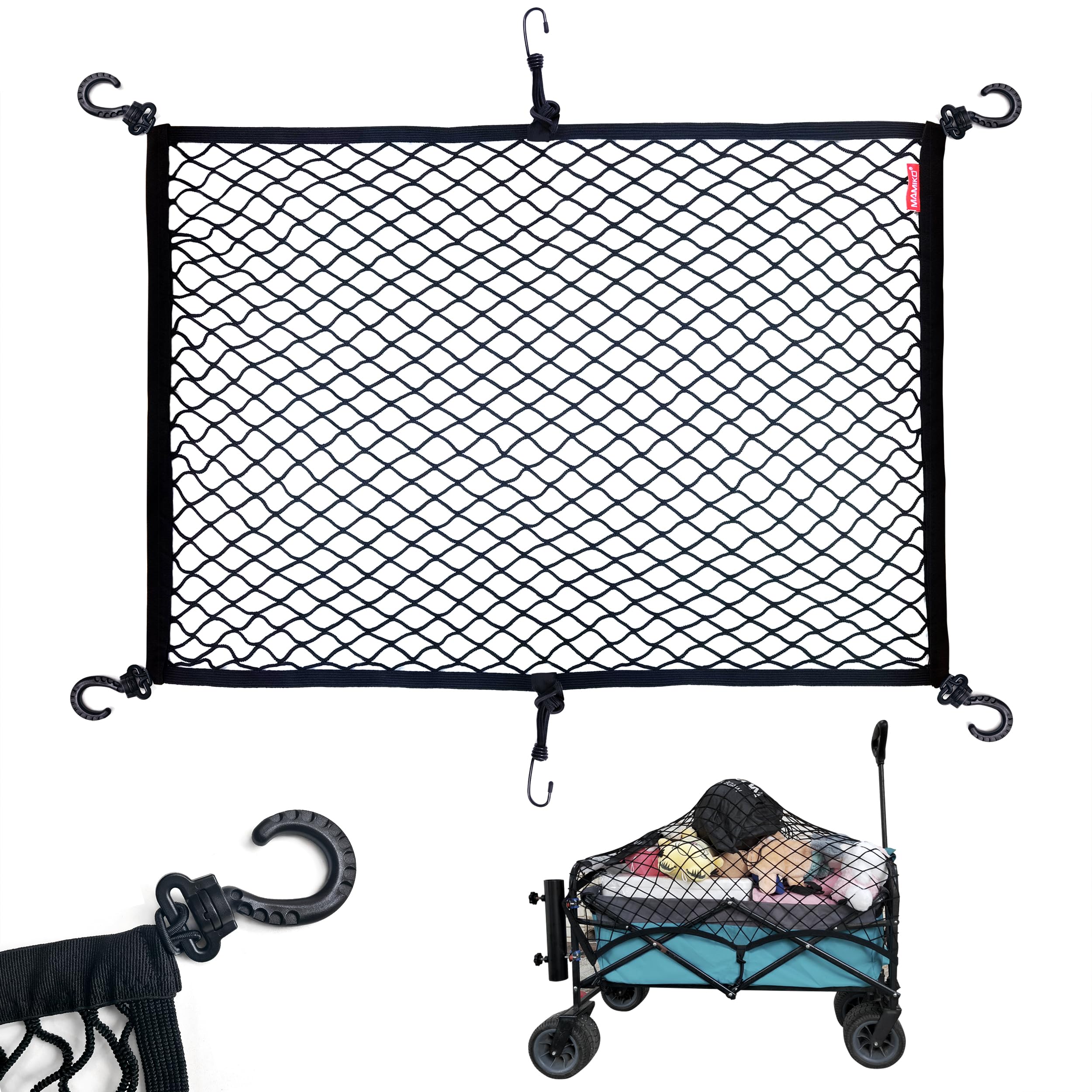 Mamiko cargo net extendable design to cover wagon loads effectively
