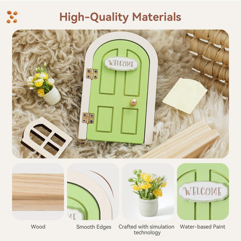 Mamimami Home garden scene door invites gentle outdoor whimsy and tiny visitors.