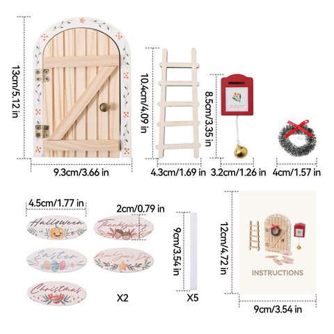Mamimami Home miniature ladder and door for easy fairy entrance setup.