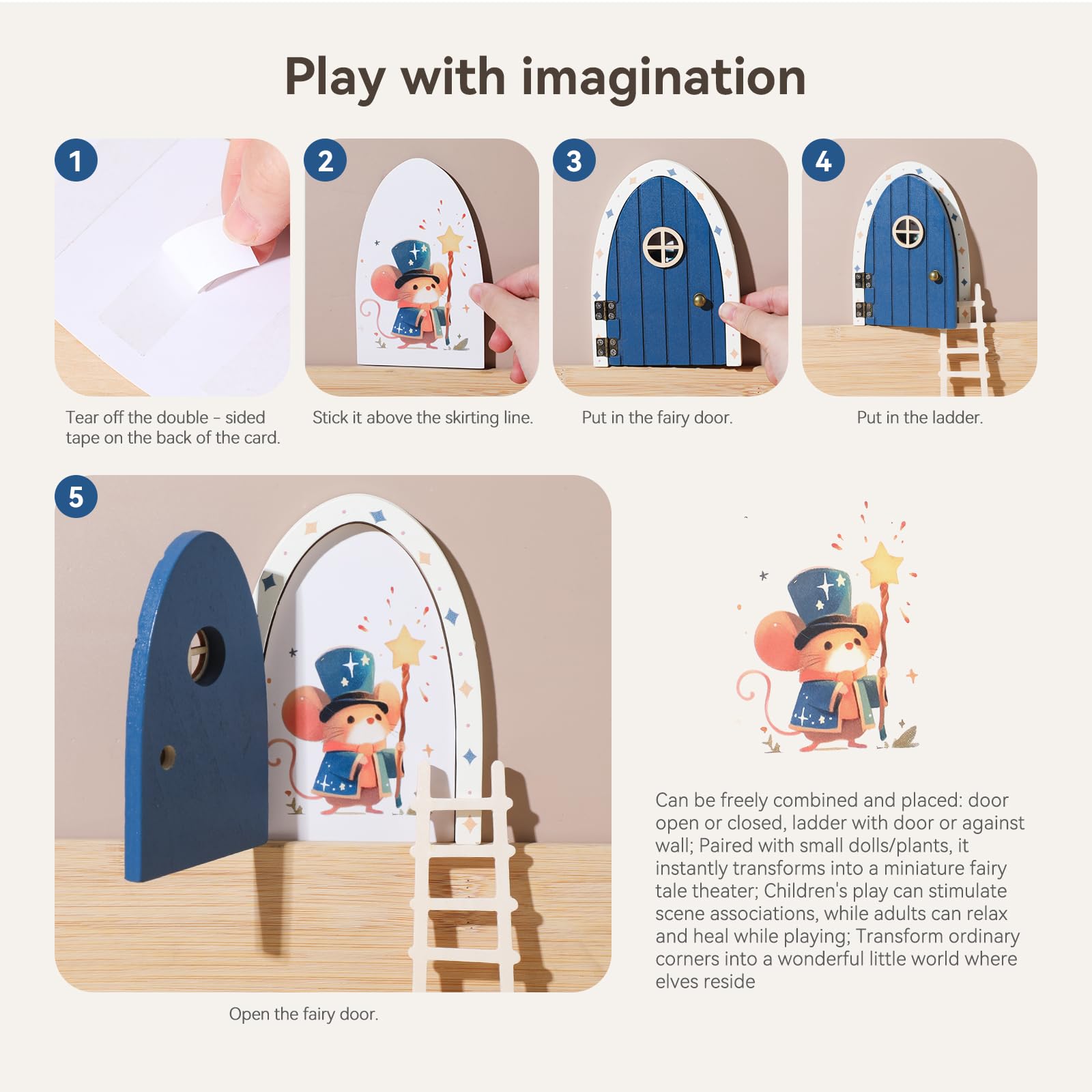 Opening fairy door by Mamimami Home sparks imaginative play.