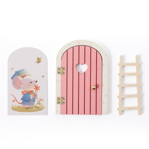 Mamimami Home pink heart door opened as a cozy fairy entryway for imaginative play and decor.