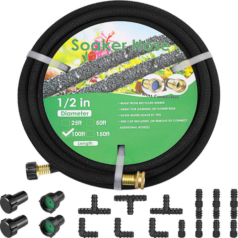 MAMIZO soaker hose kit laid out for even root watering in garden