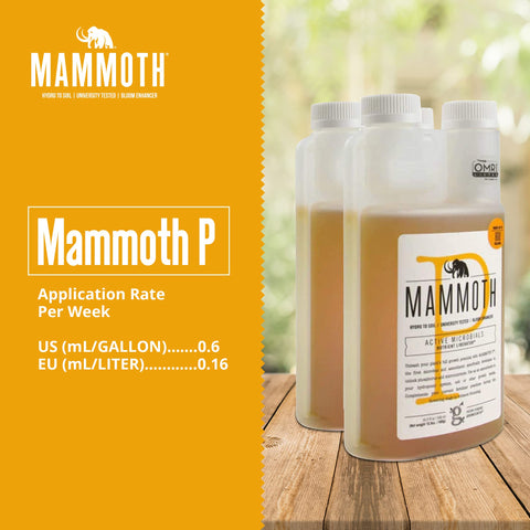 Mammoth P Bloom application sprayer showing even nutrient distribution.
