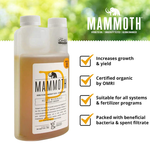 Mammoth P Bloom measured drops illustrating precise dosing.